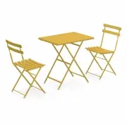 Zestaw Ogrodowy Arc En Ciel 2 Krzesła + Stół Żółty Emu