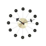 Zegar ścienny Ball Clock czarno-mosiężny Vitra