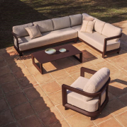 Zestaw ogrodowy Nerano 5-osobowy brązowy kave home