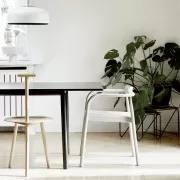 KRZESŁO AHM SZARE SIEDZISKO TRZCINOWE Please Wait to be Seated