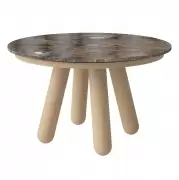 Stół rozkładany Balance brązowy marmur dąb bielony Bolia