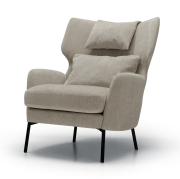 Fotel Alex z zagłówkiem Atropa Grey Beige Sits