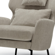 Fotel Alex z zagłówkiem Atropa Grey Beige Sits