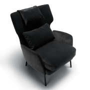 Fotel Alex z zagłówkiem Classic Velvet Anthracite Sits