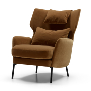 Fotel Alex z zagłówkiem Classic Velvet Teddy Brown Sits