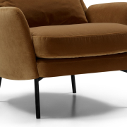 Fotel Alex z zagłówkiem Classic Velvet Teddy Brown Sits