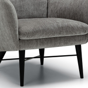 Fotel Amy z drewnianymi nogami Elyot Grey Beige Sits