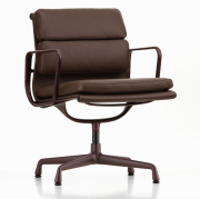 Fotel biurowy Soft Pad EA 231 skóra naturalna Premium Marron - podstawa bordowa Vitra