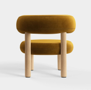 Fotel Fat Natural Wood - Gold Velvet Tom Dixon