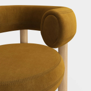 Fotel Fat Natural Wood - Gold Velvet Tom Dixon