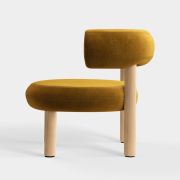Fotel Fat Natural Wood - Gold Velvet Tom Dixon