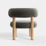 Fotel Fat Natural Wood - Niagara Velvet Tom Dixon