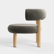 Fotel Fat Natural Wood - Niagara Velvet Tom Dixon