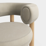 Fotel Fat Natural Wood - Pearl Velvet Tom Dixon