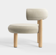 Fotel Fat Natural Wood - Pearl Velvet Tom Dixon