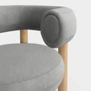 Fotel Fat Natural Wood - Silver Velvet Tom Dixon