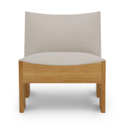 Fotel Tenon beżowy z dębową podstawą New Works