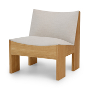 Fotel Tenon beżowy z dębową podstawą New Works