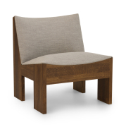 Fotel Tenon szary z ciemną dębową podstawą New Works