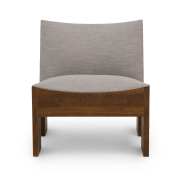 Fotel Tenon szary z ciemną dębową podstawą New Works