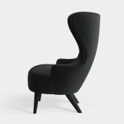 Fotel Wingback Micro kvadrat Melagne Dark Grey Tom Dixon