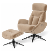 Fotel wypoczynkowy Elegant z podnóżkiem Golden beige Flexlux