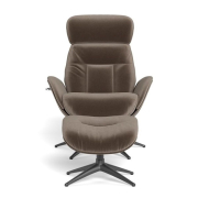 Fotel wypoczynkowy Elegant z podnóżkiem Mole brown Flexlux