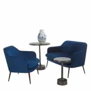 fotel charmy velvet niebieski pols potten