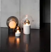 LAMPA STOŁOWA BOULE SZARA-BIAŁA-BIAŁA S PULPO