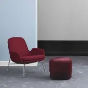 Fotel obrotowy Era niski brązowy skórzany Normann Copenhagen