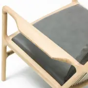 Fotel Dedo wysoki skórzany szary Gazzda