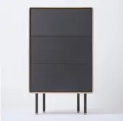 Komoda dębowa Fina 60x45x100 cm czarna Gazzda
