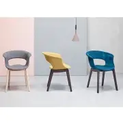 KRZESŁO NATURAL MISS B DREWNIANA PODSTAWA JASNOSZARE SCAB DESIGN