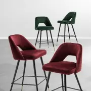 KRZESŁO BAROWE AVORIO niebieskie velvet H;90 CM EICHHOLTZ