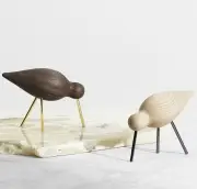 FIGURKA DEKORACYJNA SHOREBIRD średnia orzech NORMANN COPENHAGEN