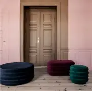 Pufa Oval Faded Velvet Beige Ferm Living