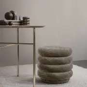 Pufa Oval Faded Velvet Beige Ferm Living