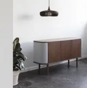 KOMODA TREASURE DWUDRZWIOWA CIEMNY DĄB EKO-SKÓRA UMAGE