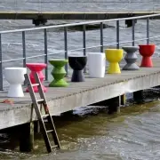 Taboret Zig Zag Szary Pols Potten