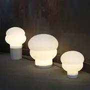 LAMPA STOŁOWA KUMO WYSOKA PRZYDYMIONA SZARA-TAUPE PULPO