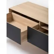 KOMODA DĘBOWA FINA NISKA 160X45X48 CM CZARNA GAZZDA