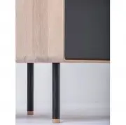 KOMODA DĘBOWA FINA NISKA 160X45X48 CM CZARNA GAZZDA