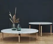 Stolik kawowy TUK h;27 cm biały MARMUR BOLIA