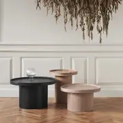 STOLIK KAWOWY Plateau 74 cm czarny dąb BOLIA