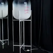 Lampa podłogowa Oda duża stalowa szarość-czarna Pulpo