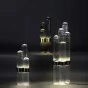 Lampa Cactus duża przydymiona szara-mosiężna Pulpo