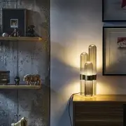 Lampa Cactus duża transparentna-mosiężna Pulpo