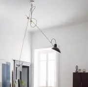 Lampa VV Cinquanta czarna rama-czarny i czerwony klosz Astep