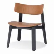 Krzesło Nora Lounge Tapicerowane Skórą Gazzda