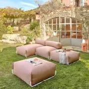 Pufa ogrodowa z oparciem Square antracytowa kave home